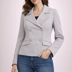 Women's Gray Double-Breasted Jacket size medium
